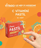 Vitago Pastil Vitamin C, İzlanda Yosunu Ve Zencefil Ekstresi İçeren 16'lı Takviye Edici Gıda