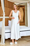 Cossy By Aqua Kadın Krem Lohusa Gecelik A25603 