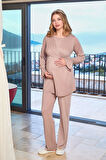 Cossy By Aqua Kadın Vizon Lohusa Pijama Takım 25645