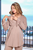 Cossy By Aqua Kadın Vizon Lohusa Pijama Takım 25645