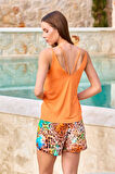 Cossy By Aqua Kadın Turuncu Şort Takım A25658 