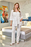 Cossy By Aqua Kadın Krem Pijama Takım 25140