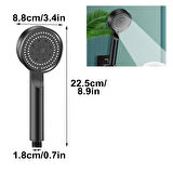 5 Fonksiyonlu Yüksek Basınçlı Ayarlanabilir Siyah Duş Başlığı