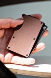 Cardx - Burano Clips - Yeni Nesil Minimalist Cüzdan & Metal Kartlık - Rfid Koruma (KAHVE)