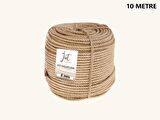 Jütburada Jüt Halat 6 mm 10 Metre Hasır Dekor Süsleme İp