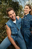 Kadın Oversize Jean Tulum Koyu Mavi