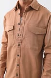 Erkek Oversize Jean Gömlek Bej