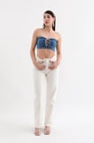 Blue White Kadın Jean Yelek