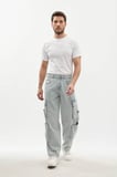 Erkek Kargo Cepli Jean Pantolon