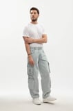 Erkek Kargo Cepli Jean Pantolon
