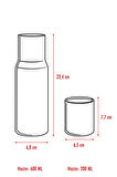 Borosilikat Cam Pembe Başucu Sürahisi & Cam Sürahi * 600 ml