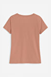 Kadın V Yaka Kısa Kollu Düz T-Shirt