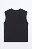 Erkek Bisiklet Yaka Sıfır Kol %100 Pamuk T-Shirt