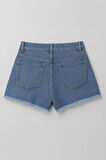 Kadın Yüksek Bel Kemerli Jean Şort Etek