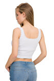 Kadın Elastan Kaşkorse Dantelli Crop
