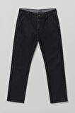 Erkek Siyah Slim Straight Likralı Jean Pantolon