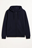 Kadın Fermuarlı Kapüşonlu Cepli İçi Polarlı Sweatshirt