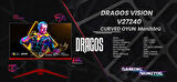 Dragos VISION V27240 1ms 240Hz Hdmi Dp 1920x1080 27" Monitör(Curved-R1800) Multimedia Hoparlörlü