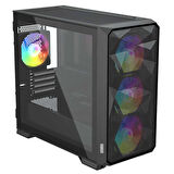 Dragos Diamond 4x ARGB Fan USB 3.0 600W 80+ Plus Mesh Tempered Glass mATX Oyuncu Bilgisayar Kasası