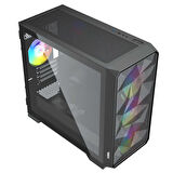 Dragos Diamond 4x ARGB Fan USB 3.0 600W 80+ Plus Mesh Tempered Glass mATX Oyuncu Bilgisayar Kasası