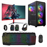 Turbox Tx4636 AMD Ryzen 5 3600 16GB Ram 512GB SSD 4GB RX550 23.6 Curved Oyuncu Masaüstü Bilgisayarı
