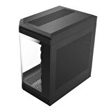 Dragos North Premium L PCI Express 4.0 Riser 1x Fan USB 3.0 + Type C ATX Mid Tower Panoramik Temperli Cam Gaming Bilgisayar Kasası Siyah