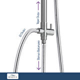 Quadro 200 Tepe Duş Seti Krom D.199.4.2