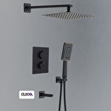 Duxxa Pera Kare Termostatik Ankastre Duş Seti Siyah D.052.MS