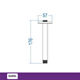 Ankastre Duş Borusu Tavandan Pirinç 15cm Çap 20mm Kalınlık 2mm 3 Yıl Garanti