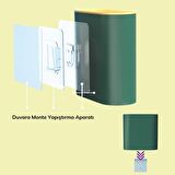 BUFFER® Duvara Monte Edilebilir Kapaklı Askılı Klozet Yumuşak Silikon Başlıklı Tuvalet Fırçası Seti 