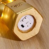 BUFFER® Led Işıklı Sevimli Kaktüs Dekoratif Masa Lambası Mini Biblo Gece Lambası-GOLD