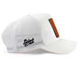 BlackBörk V1 Trucker Aslan - 14 Kod Logolu Unisex Beyaz Şapka (Cap)