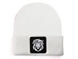 BlackBörk V1 Akrilik Aslan - 9 Kod Logolu Unisex Beyaz Bere (Beanie)