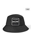 Bucket Yesterday Now Tomorrow Logolu Siyah Şapka