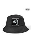 Bucket Balık Logolu Siyah Şapka