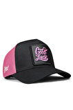  Good Luck Logolu Siyah-Pembe Trucker Şapka