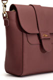 Tegan Hakiki Deri Kadın Omuz Ve Çapraz Çanta Bordo