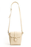 Tegan Hakiki Deri Kadın Omuz Ve Çapraz Çanta Krem