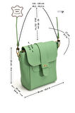 Tegan Hakiki Deri Kadın Omuz Ve Çapraz Çanta Yeşil