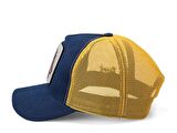 BlackBörk V1 Trucker Kanarya - 1 Kod Logolu Unisex Lacivert-Sarı Şapka (Cap)