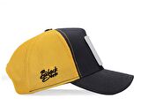 BlackBörk V1 Trucker A Harf - 4 Kod Logolu Unisex Antrasit-Sarı Şapka (Cap)