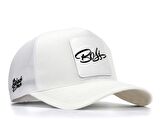 BlackBörk V1 Trucker Boss - 1 Kod Logolu Unisex Beyaz Şapka (Cap)