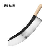 Ahşap Saplı Karbon Çelik Zırh 50 Cm