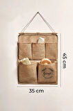 Jüt 5 Cepli Çok Amaçlı Askılı Duvar Tipi Dolap Içi Banyo Mutfak Düzenleyici Organizer 35x45