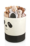 Panda Tasarımlı Filesiz Bebek Çocuk Odası Düzenleyici Saklama Kutusu Oyuncak Kirli Sepeti 37x40
