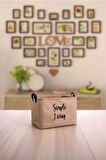 Jüt Simple Living Baskılı Küçük Boy Düzenleyici Saklama Sepeti 15x25x18