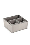 4'lü Gri Çizgili Dolap-çekmece Içi Organizer Seti 28x28x13 (X1) / 28x13x13 (X1) / 13x13x13 (X2)