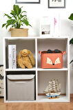 Tilki Desenli Dikdörtgen Katlanabilir Organizer Sepet 25 x 15 x 18