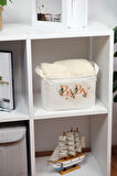 Baby Baskılı Dikdörtgen Katlanabilir Organizer Sepet 25 x 14 x 18