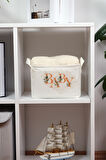 Baby Baskılı Dikdörtgen Katlanabilir Organizer Sepet 25 x 14 x 18